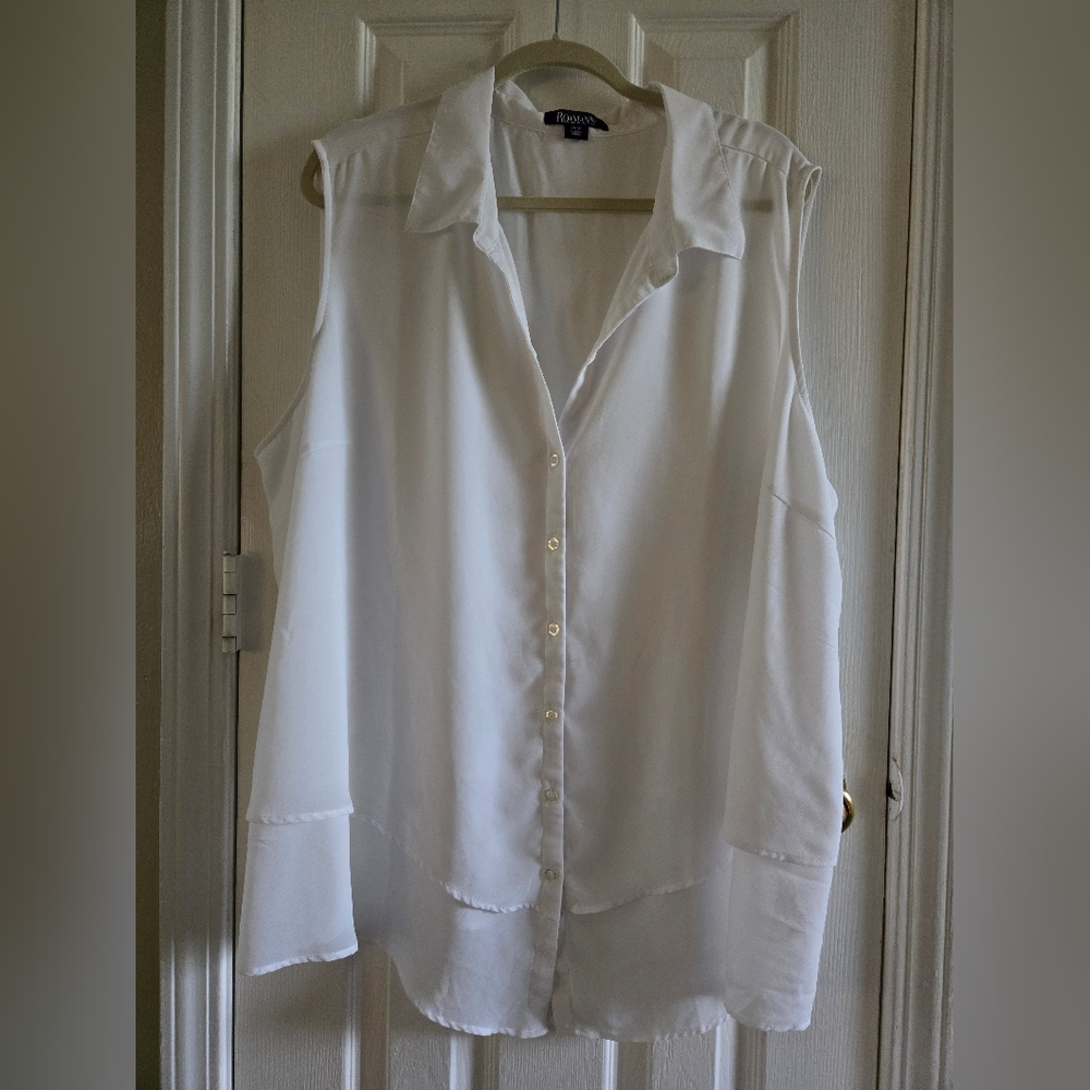 Roaman's Elegant Cream Blouse